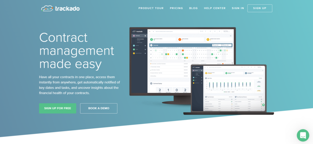 Trackado is the Best Contract Management Software for Tracking Purposes.
